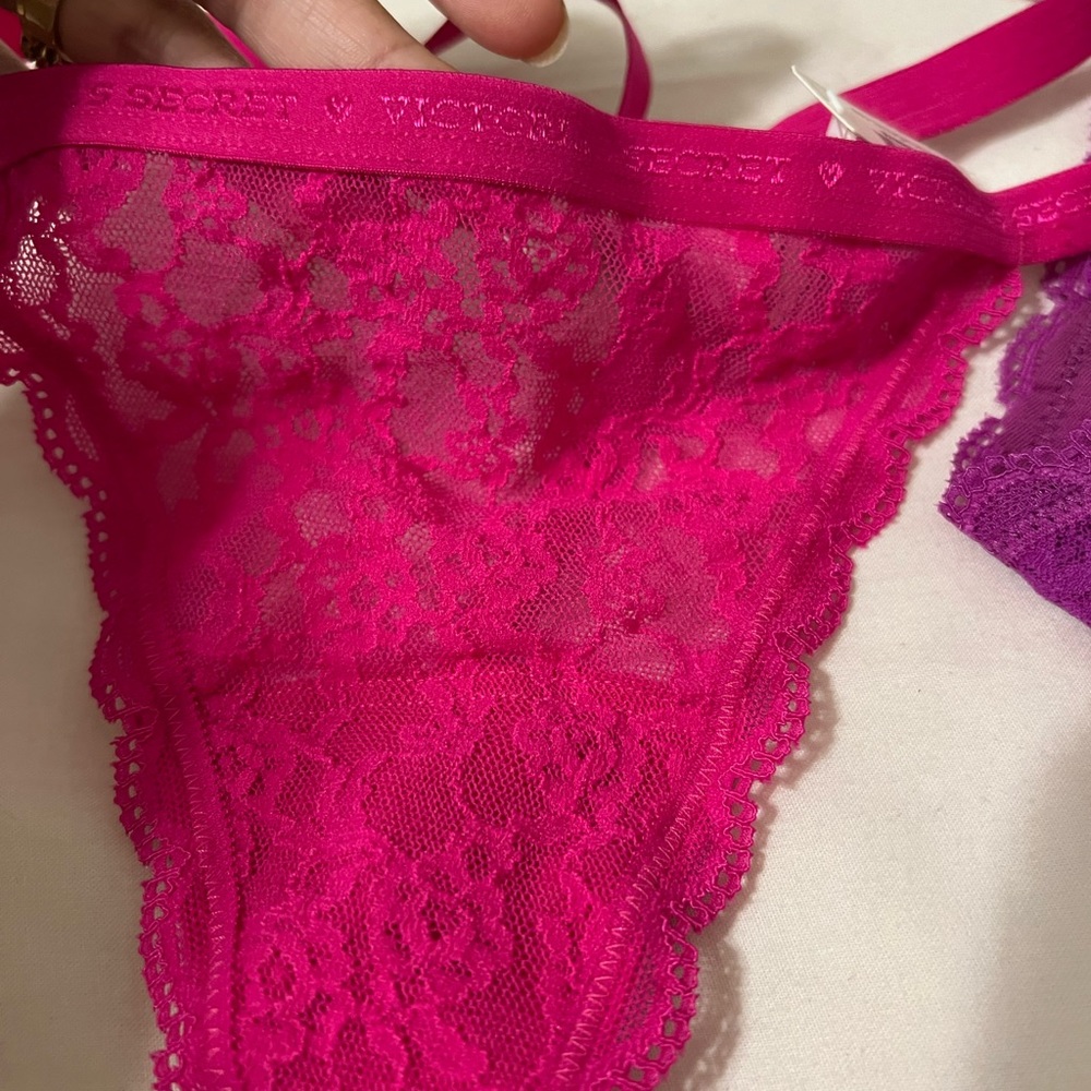 Victoria’s Secret V String Bundle 3 Nwt Size M - image 3